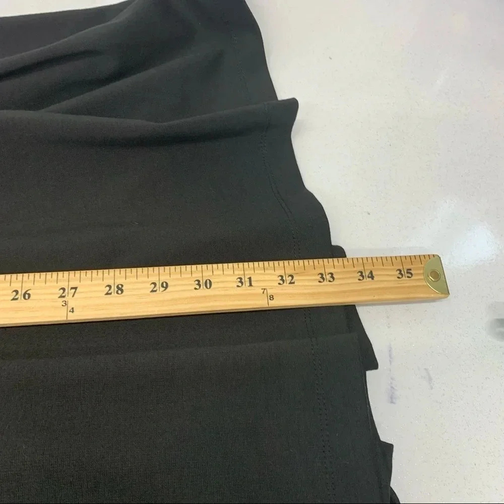 Gap Dress Black XS Knit Drop Waist  3/4 Sleeve Pockets‎ Pleats Back Zip Classic - Picture 11 of 11